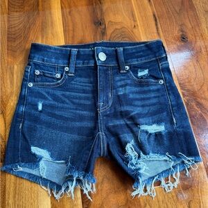 American Eagle Outfitters Blue Distressed Jean Shorts